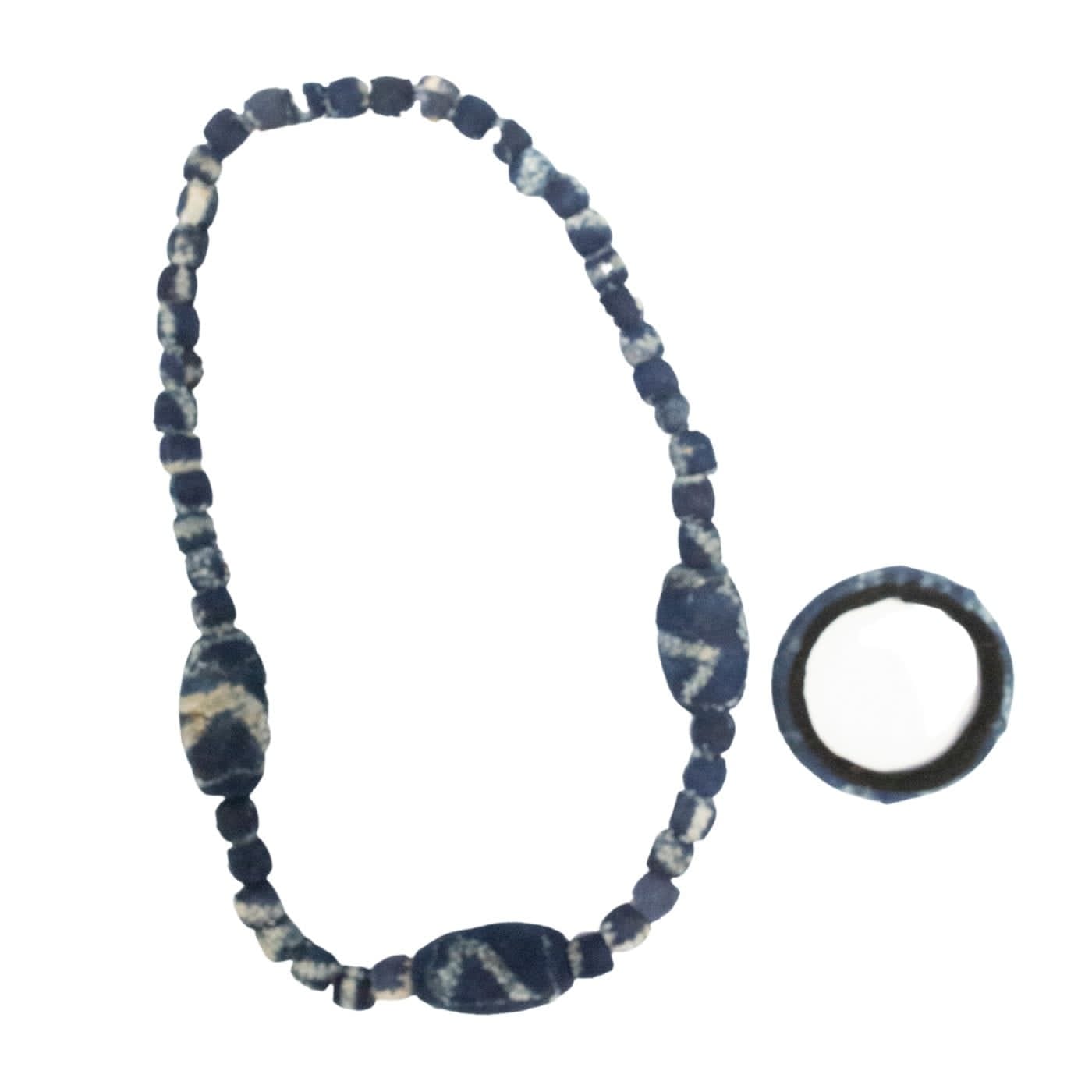 Ensemble collier et bracelet Afritude au motif Ndop