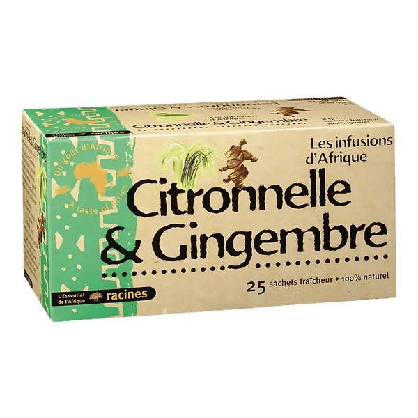 Infusion d’Afrique Aromes Divers - Citronnelle & Gingembre (25 sachets)